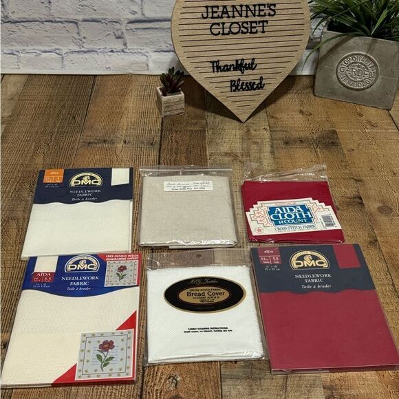 Cross Stitch Cloth Bundle New Packaged DMC Mcg Textiles - Picture 1 of 13